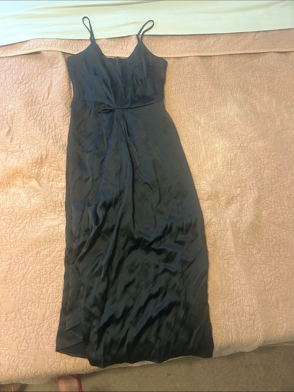 Express Black Maxi Slip Dress with Spaghetti Straps